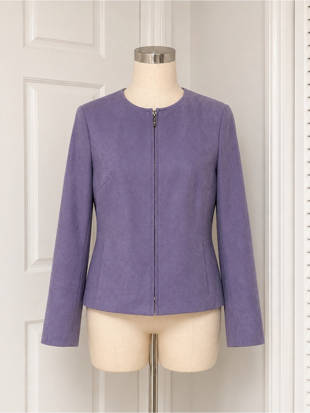 Talbots Lavender Suede Zip-Front Jacket